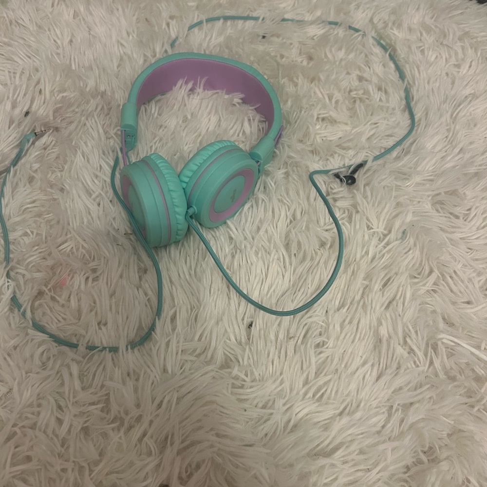 Kids Mint and Purple Over-Ear Headphones
